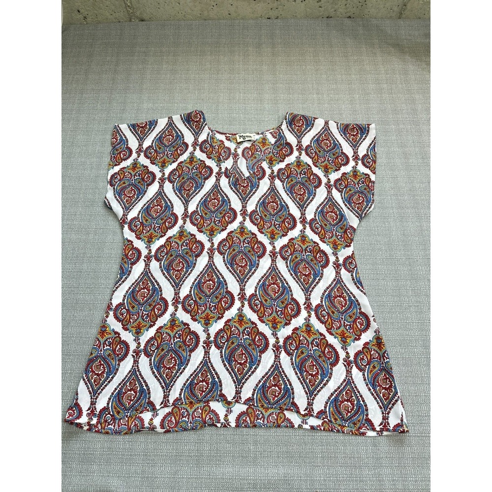 Show me your Mumu Shirt‎ Womens Medium Colorful Paisley V Neck Lightweight
